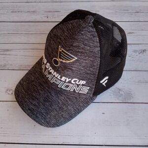 St Louis Blues‎ NHL 2019 Stanley Cup Champions Hockey Trucker Hat Authentic STL